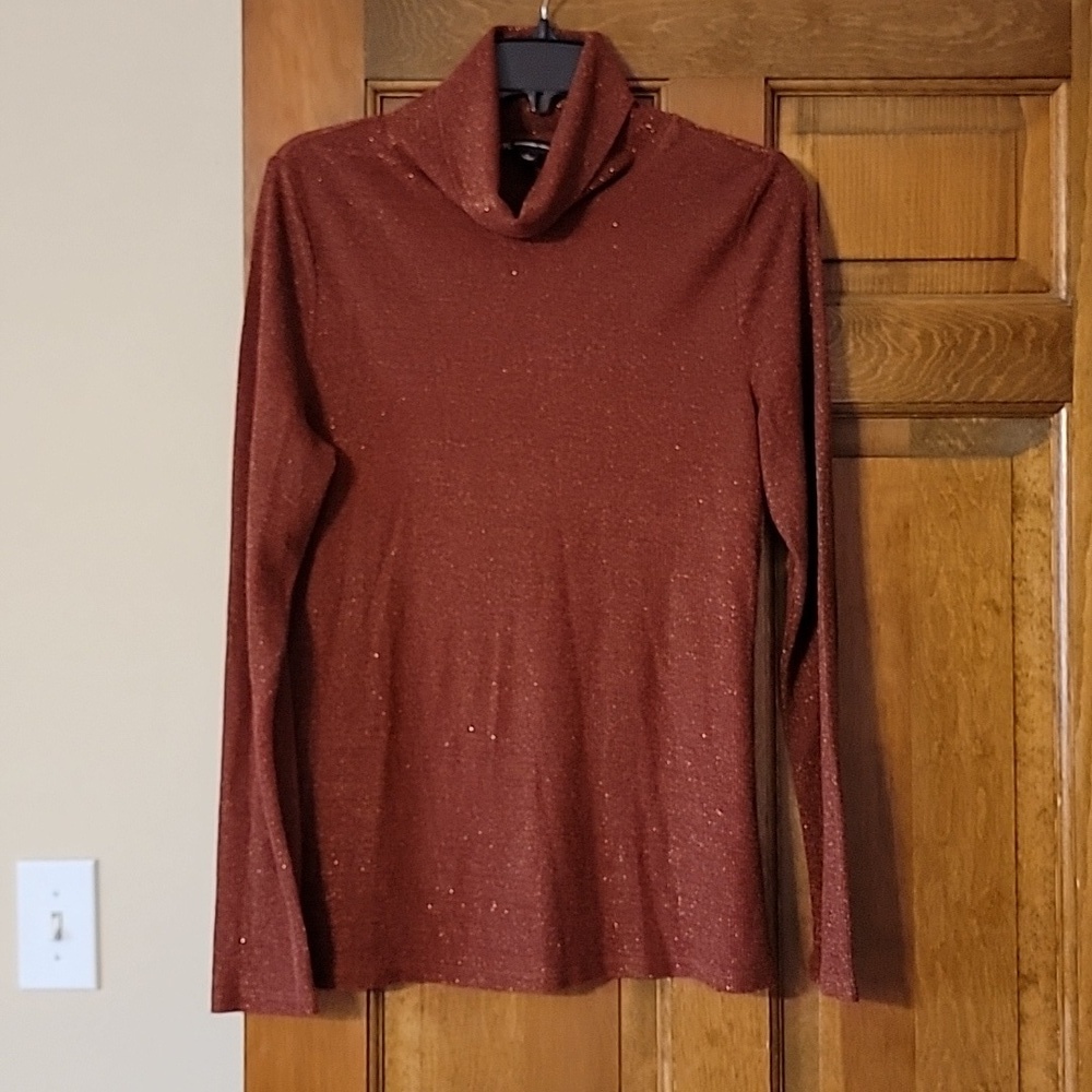 INC metallic knit top